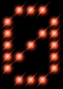 LED digits. Ilustración de archivo