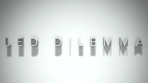 LED Dilemma 3D title animation with shadows on a white background Stock Footage 296671326