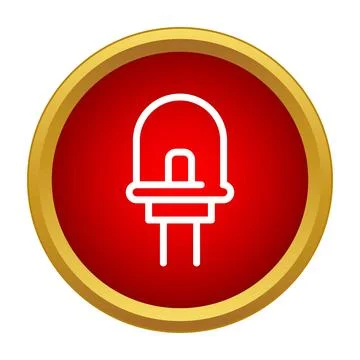 Led diode icon showing electronics and circuit component Stockillustratie