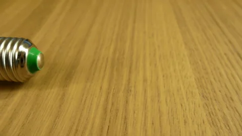 LED diode lamp corn in a plastic bulb with a base E27. Video stock 130706680