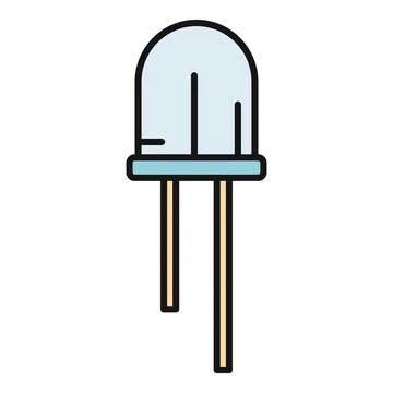 Led diode light emitting semiconductor icon illustration Stock Illustration