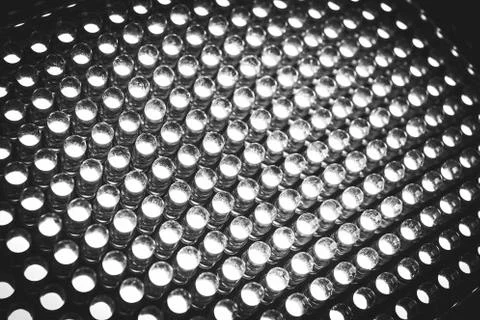 Led diode panel with light. Led panel background. Stock Photos