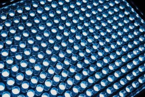 Led diode panel with light. Led panel background. Stock Photos