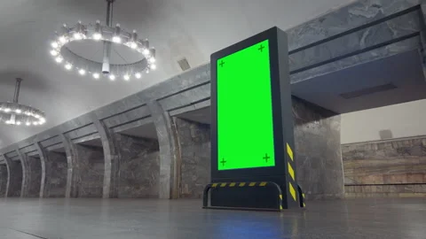 Led Display Billboard Information Box at Subway Station Stock Footage 280773327