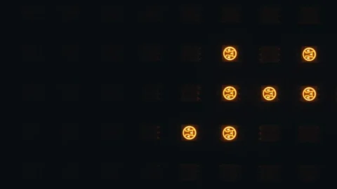 LED display with running line on black background, loop Video stock 105378844