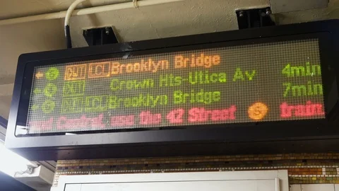 Led Display subway information Stock Footage 91626427