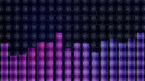 LED Dot Blue Purple Gradient Equalizer Music Background Illustrazione stock