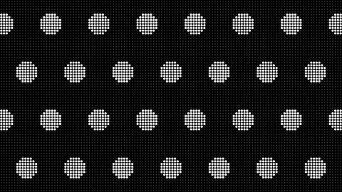 LED Dot Large Glowing White Polka Dot Background on Black Stock Illustration