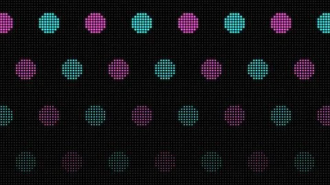 LED Dot Pink and Cyan Glowing Polka Dot Background on Black Stock Illustration
