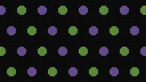 LED Dot Purple and Lime Glowing Polka Dot Background on Black Stock Illustration