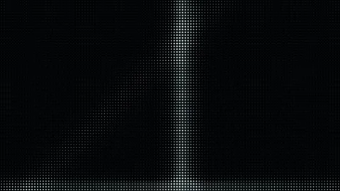 LED dot screen with scanning white light pattern on black Stock Footage 335875665