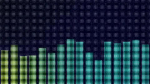 LED Dot Yellow Blue Gradient Equalizer Music Background Illustrazione stock