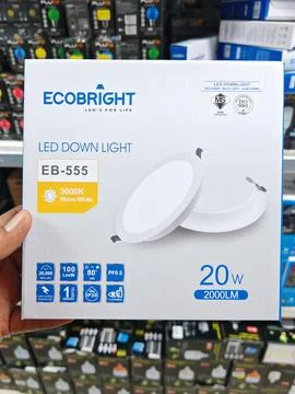 LED Down Light Product Packaging Stock Photos