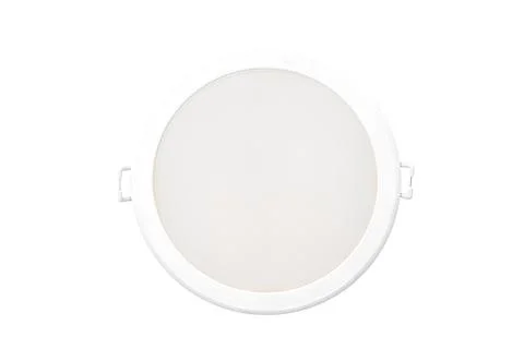 LED downlight, recessed ceiling type on isolated white background. Stock Photos
