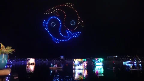 A led drone show Vídeos de archivo 320762665