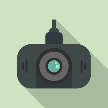 Led dvr camera icon, flat style 스톡 일러스트