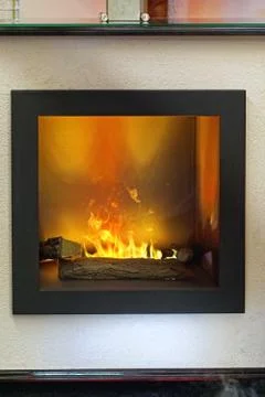 Led electric fireplace Stock Photos