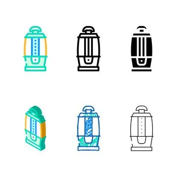 Led electronic lamp color variations icon vector Stock Illustration