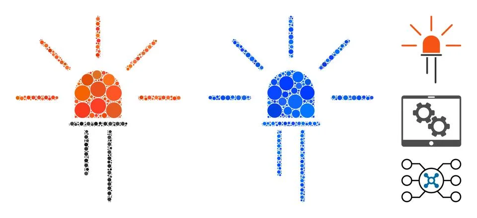 Led Element Composition Icon of Spheric Items Stock Illustration