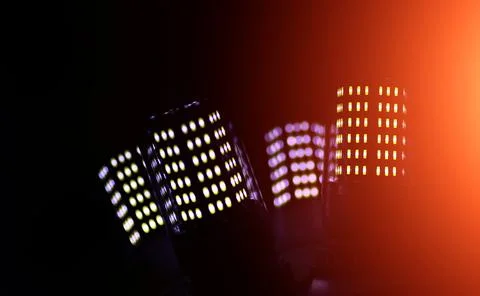 LED elements in the lamp. Lamps with diodes. Many bright lights from diode .. Stock Photos