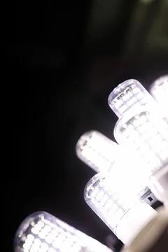 LED elements in the lamp. Lamps with diodes. Many bright lights from diode .. 写真素材