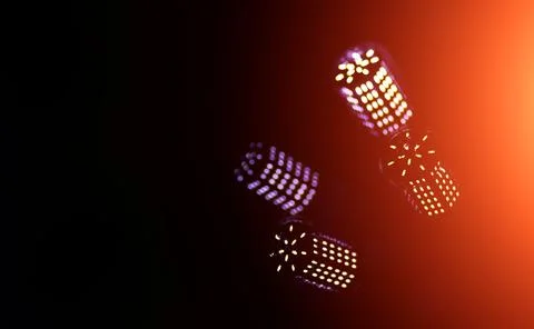 LED elements in the lamp. Lamps with diodes. Many bright lights from diode .. 写真素材