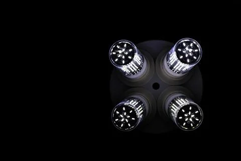 LED elements in the lamp. Lamps with diodes. Many bright lights from diode .. 写真素材