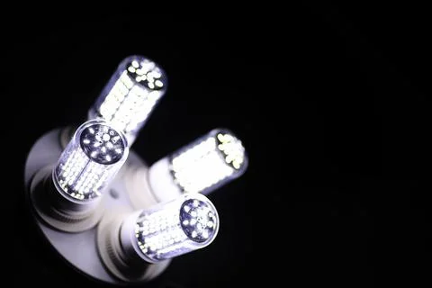 LED elements in the lamp. Lamps with diodes. Many bright lights from diode .. 写真素材