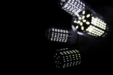 LED elements in the lamp. Lamps with diodes. Many bright lights from diode .. Fotos Stock