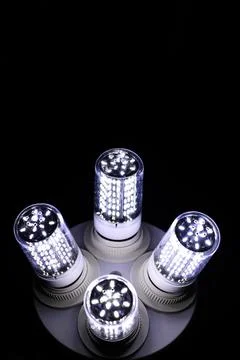 LED elements in the lamp. Lamps with diodes. Many bright lights from diode .. 写真素材