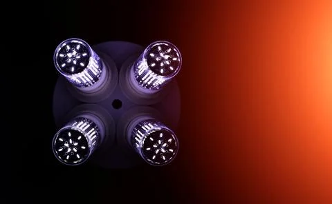 LED elements in the lamp. Lamps with diodes. Many bright lights from diode .. 写真素材
