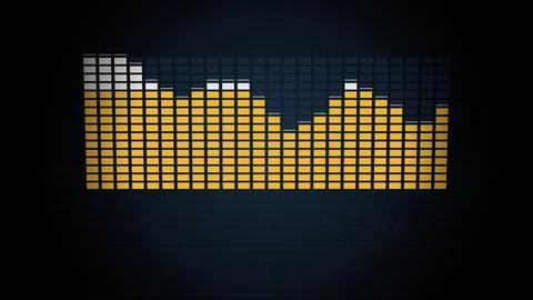 LED equalizer wall pumping on the beat, 120 BPM, 4K illustration Иллюстрация