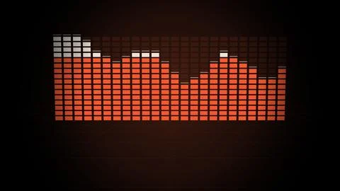 LED equalizer wall pumping on the beat, 120 BPM, Ember, 4K illustration Иллюстрация