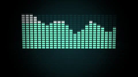 LED equalizer wall pumping on the beat, 120 BPM, Glacier, 4K illustration Иллюстрация
