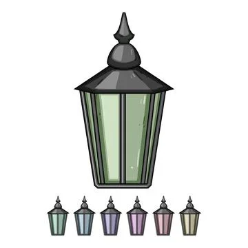 Led exterior lamp cartoon vector graphic Stock Illustration