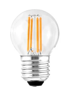 LED filament bulb isolated E27 P45 type Stock Photos