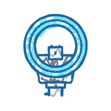 Led flash for photo camera icon doodle illustration 스톡 일러스트