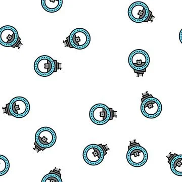 Led flash for photo camera vector seamless pattern Illustrazione stock