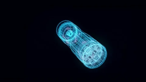 LED Flashlight hologram Rotating Stock Footage 154774825