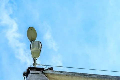 LED flashlight on a pole. Stock Photos