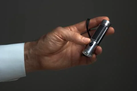 LED flashlight with solar cell Stock Photos