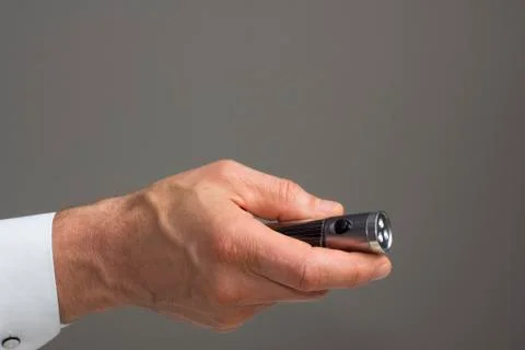 LED flashlight with solar cell Stock Photos