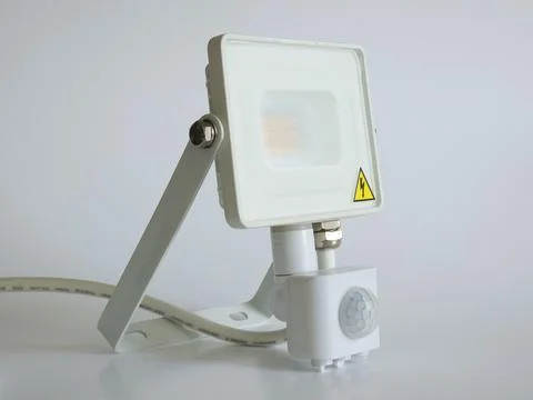 LED floadlight with motion detection Stock Photos