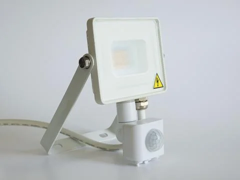 LED floadlight with motion detection Stock Photos