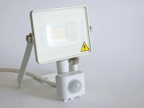 LED floadlight with motion detection Stock Photos