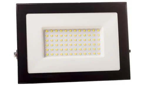 This LED flood light features a sleek black and white design, perfect for out Stock Photos