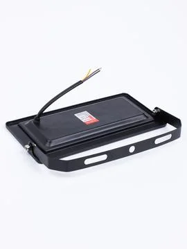 LED floodlight back view with exposed wiring 写真素材