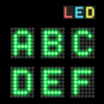 LED font Stock Illustration