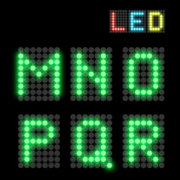 LED font Stock Illustration