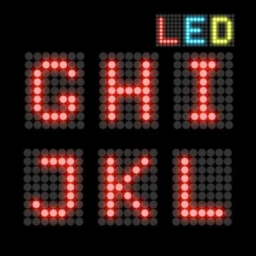 LED font Stock Illustration